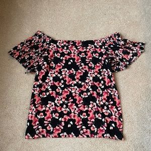 Floral pink off the shoulder top